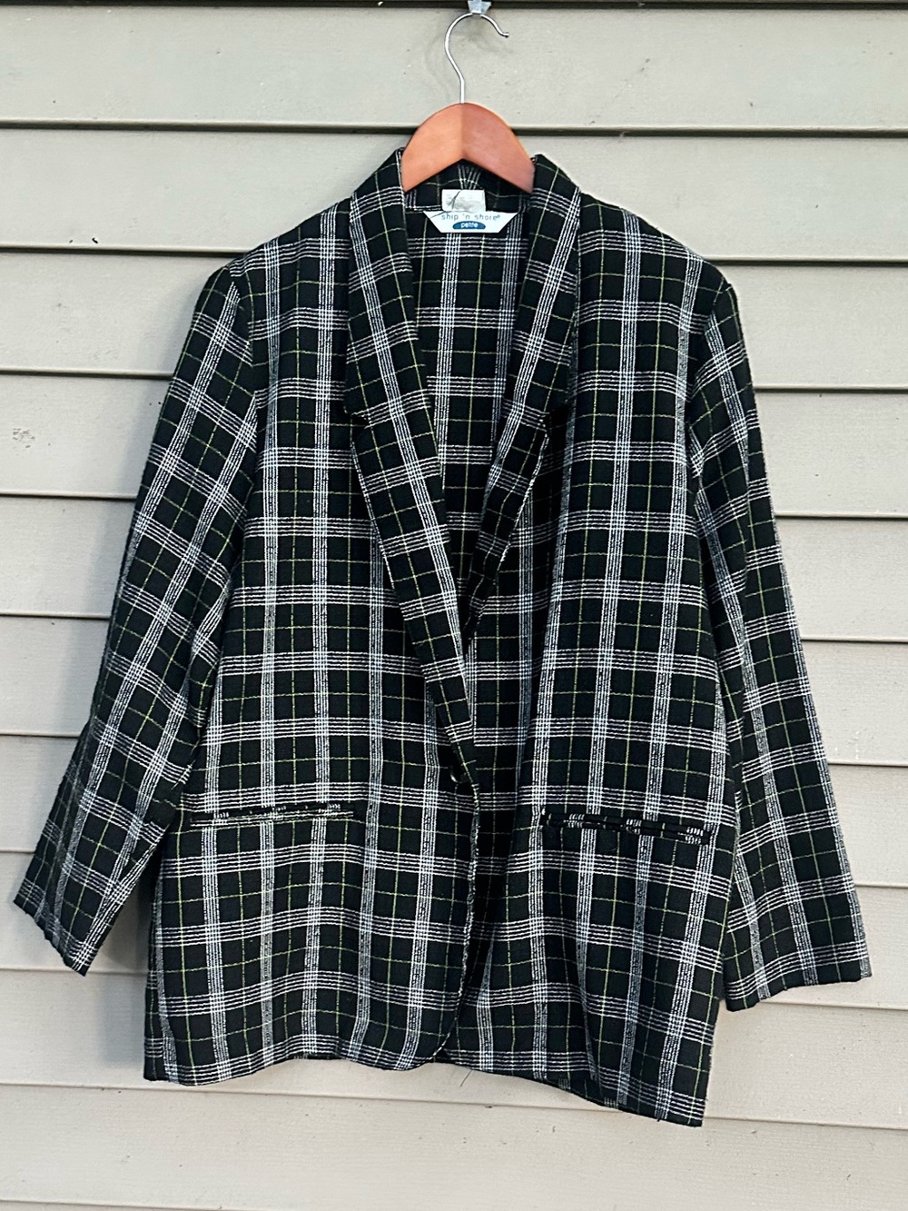 Vintage plaid blazer jacket womenβs 12P